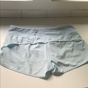 lulu lemon shorts. size 8. light blue.
